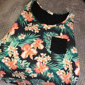 Victoria secret tropical cut off shirt